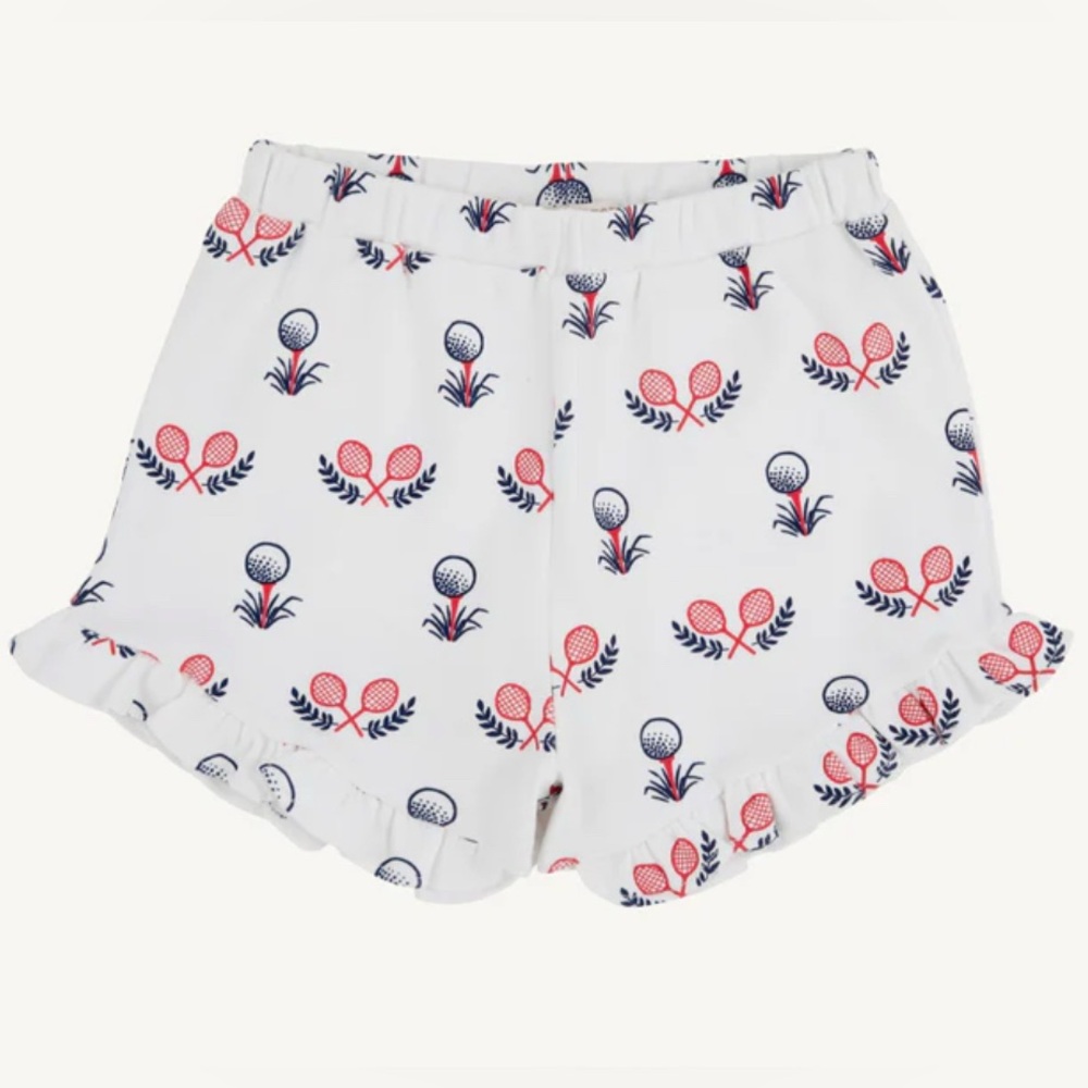 NWT The Beaufort Bonnet Company Ruffled Tennis Print Shorts Size 18-24 Months